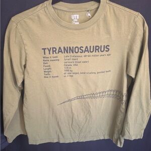 Uniqlo Kids Tyrannosaurus Long Sleeve Tee - Olive